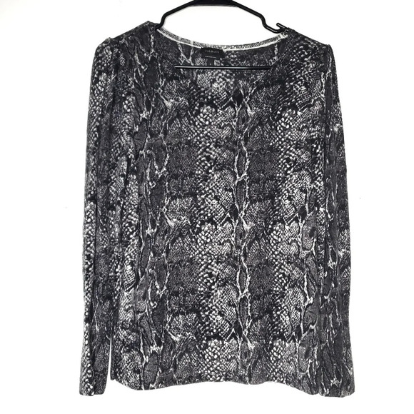 Talbots Pure Merino Wool Sweater Size M Snake Print Long Sleeves Lightweight Top - Picture 1 of 10